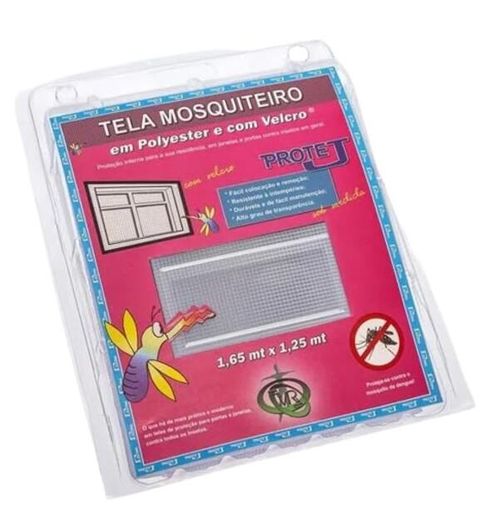 Kit Tela Mosquiteira com Velcro 1,25x1,65m Branca