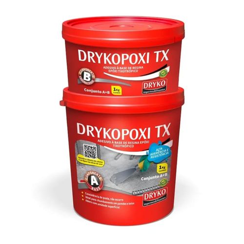 Adesivo Estrutural Epóxi Drykopoxi TX Cinza 1Kg Dryko