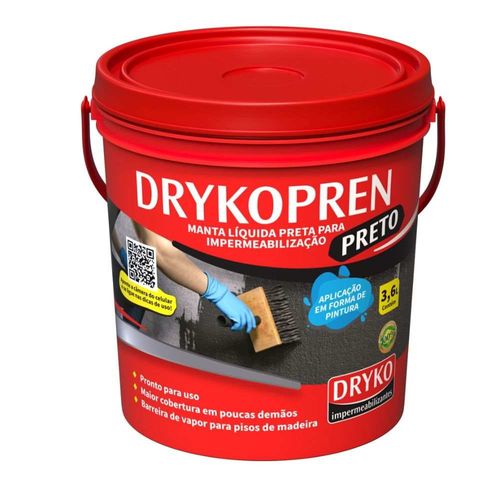 Membrana Asfáltica Líquida Drykopren Preto 3,6L Dryko