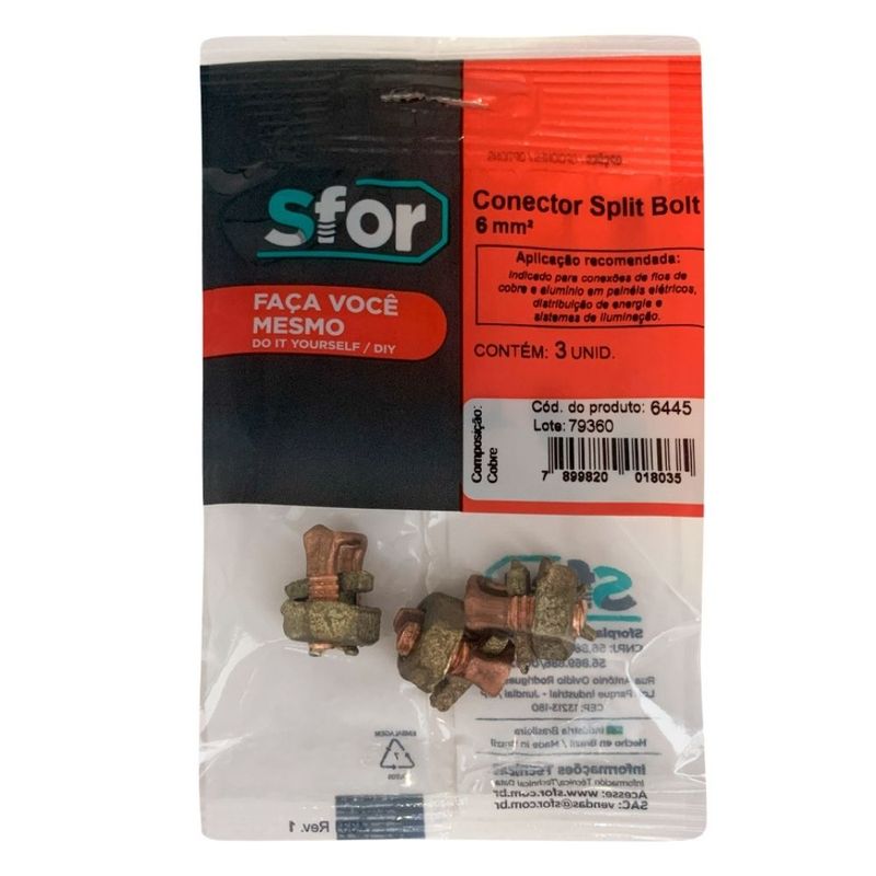 Conector-Split-Bolt-6mm²-Sfor-3-Pecas