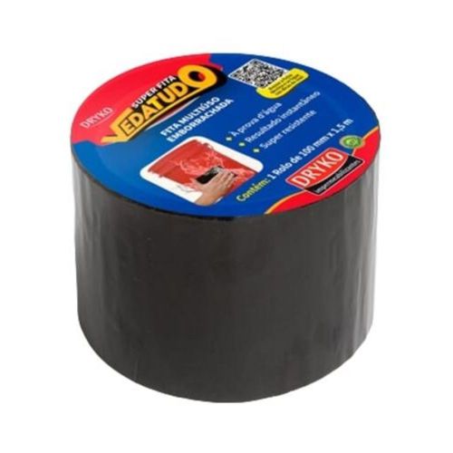 Fita Super Vedatudo para Reparos Gerais Preto 10cm 1,5m Dryko