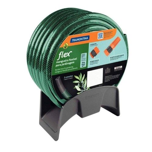 Mangueira para Jardim Flexível com Engate e Suporte 20m Tramontina