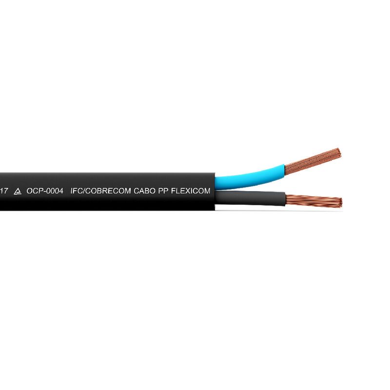 Cabo-PP-2x25mm²-300-500V-Cobrecom-100-Metros