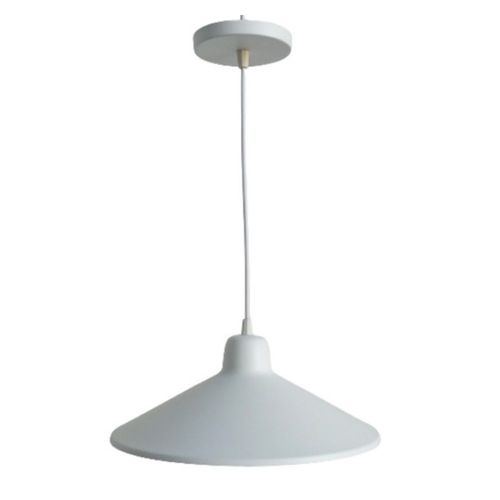 Pendente Chapéu Chinês em Alumínio Branco para 1 Lâmpada E27