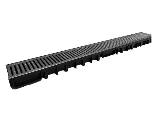 Canal Polipropileno e Grelha Aço Galvanizado Slim H50 12,5x5x100cm Aco