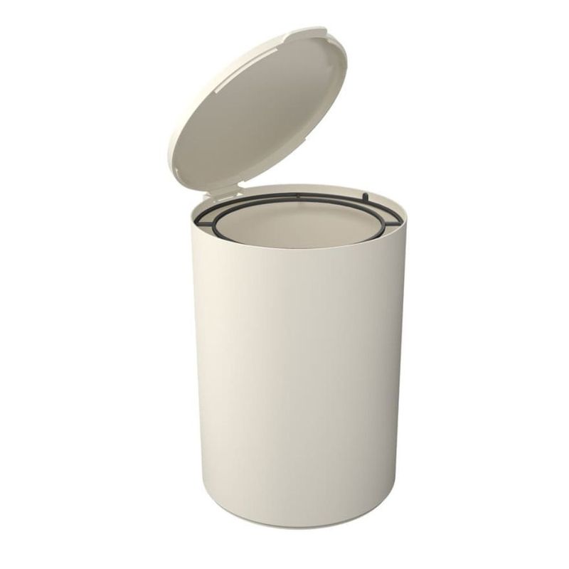 Lixeira-Serene-Redonda-5L-Bege-com-Tampa-Coza
