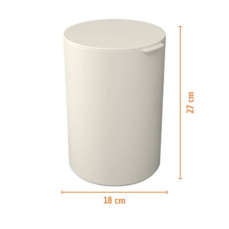 Lixeira-Serene-Redonda-5L-Bege-com-Tampa-Coza
