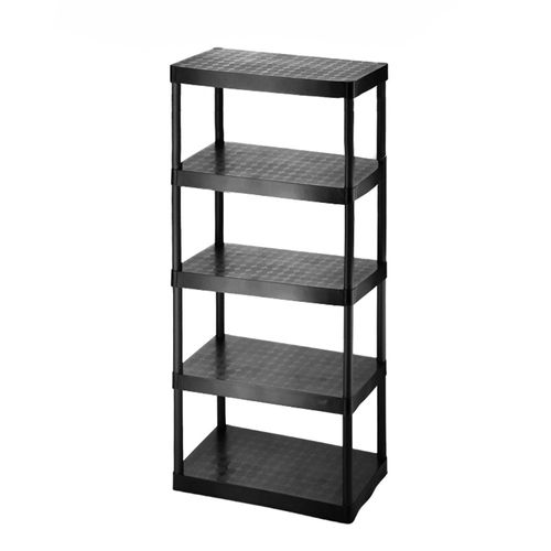Estante Plástica Retangular Preto 80kg 179x80x40cm 5 Prateleiras Maxx