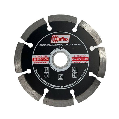 Disco Diamantado Segmentado 4" 105x20mm 21.022 Disflex