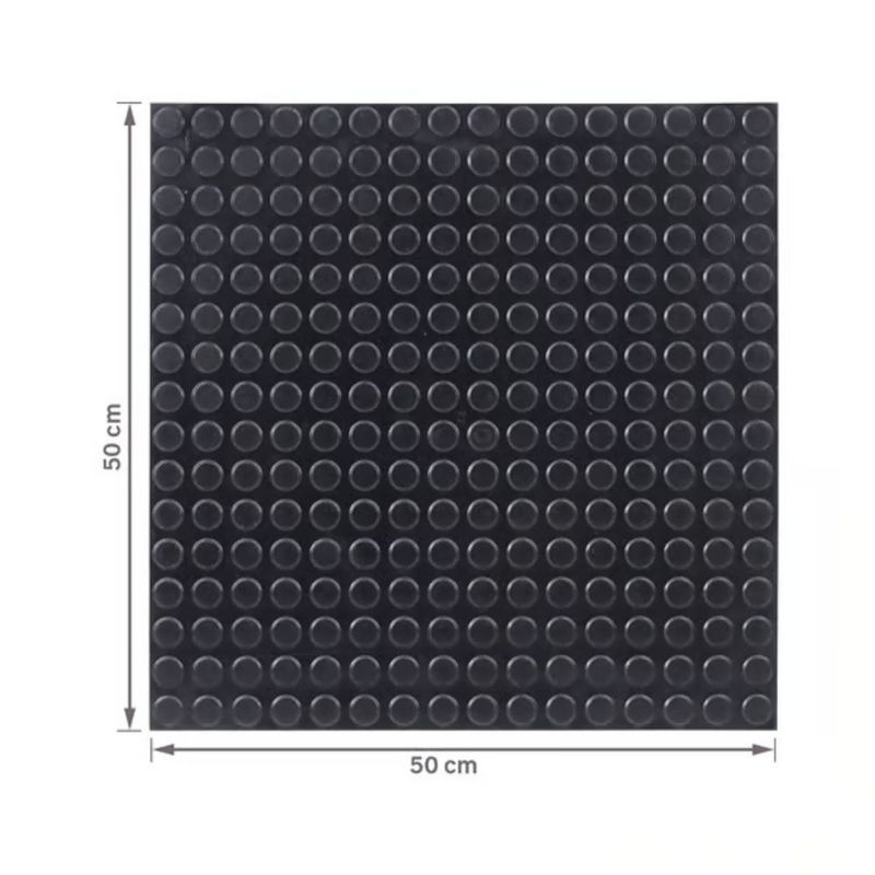 Piso-Emborrachado-Botao-Light-Preto-3mm-50x50cm
