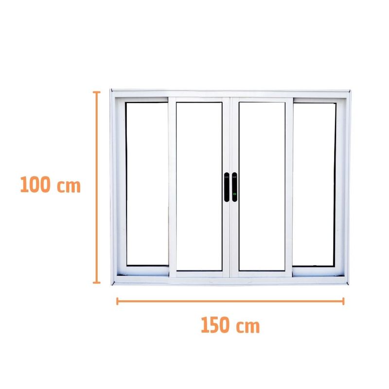 Janela-de-Correr-4-Folhas-sem-Grade-Aluminio-Branco-100x150cm