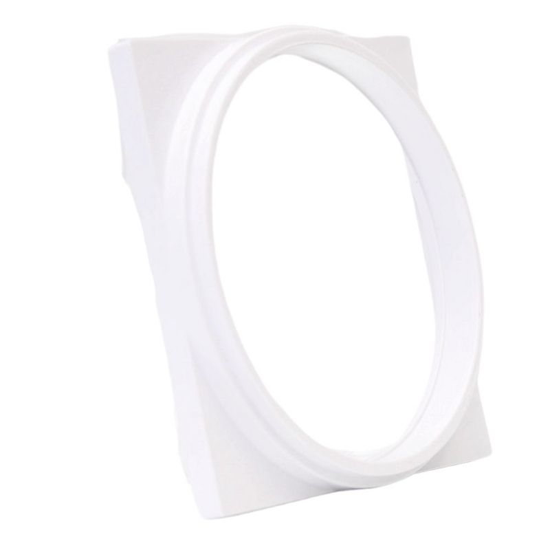 Porta-Grelha-Quadrado-para-Grelha-Redonda-PVC-Branco-DN150-Luconi