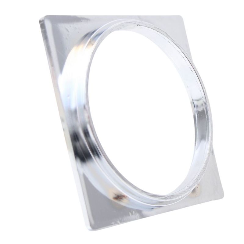 Porta-Grelha-Quadrado-para-Grelha-Redonda-PVC-Cromado-DN100-Luconi