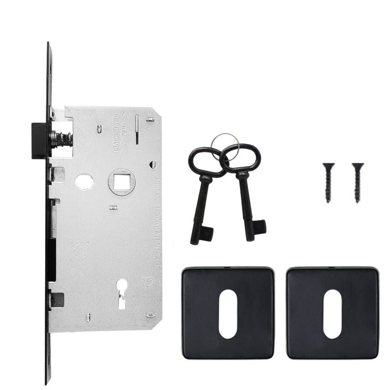 Fechadura-Interna-Roseta-Quadrada-Kiko-4080587-40mm-Zamac-Epoxi-Preta