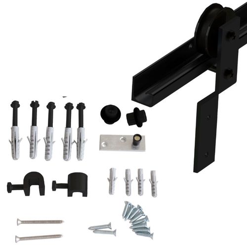 Kit para Porta de Correr Smart Até 30Kg 1,5m Preto Fosco