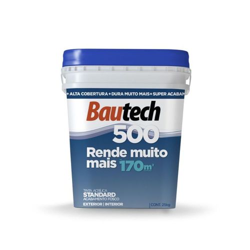 Tinta Standard Acrílica Fosco 500 Branco 25Kg Bautech