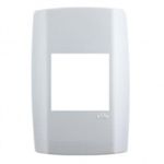 Placa-2-Postos-Adjacentes-4x2-com-Suporte-Branca-Slim