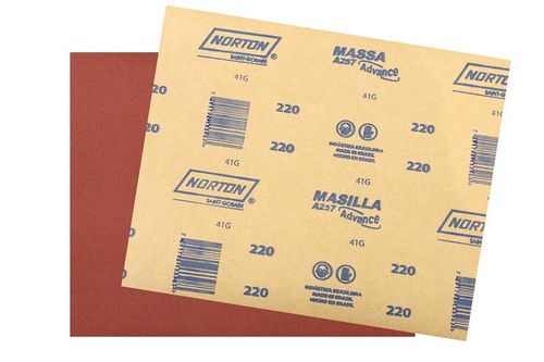 Folha de Lixa para Parede/Massa 225x275mm Grão 220 A257 Norton