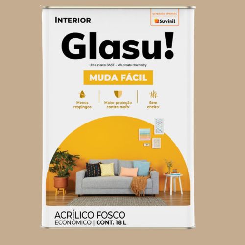 Tinta Econômica Acrílica Fosco Glasu Camurça 18L Suvinil