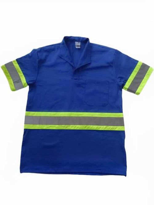 Camisa Brim Azul Refletiva Manga Curta Tockformes