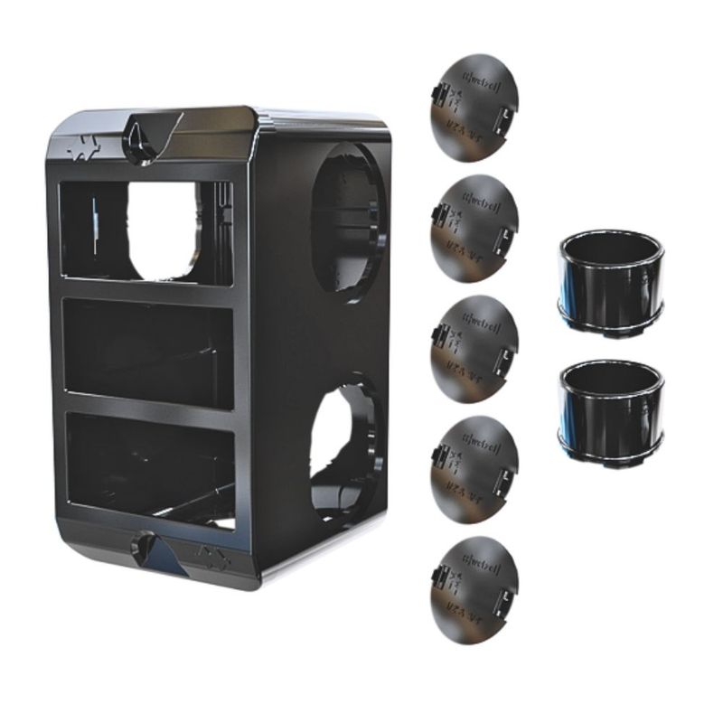 Kit-Condulete-PVC-3-4--3-Postos-2-Conectores-5-Tampoes-Equille-Cinza
