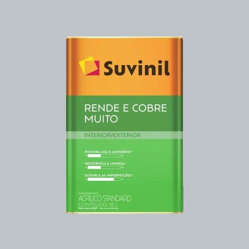 Tinta Standard Acrílica Fosco Rende e Cobre Névoa Intensa 18L Suvinil