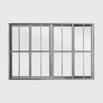 Janela-de-Correr-4-Folhas-com-Grade-Aluminio-Brilhante-100x150cm