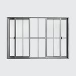 Janela-de-Correr-4-Folhas-com-Grade-Aluminio-Brilhante-100x150cm