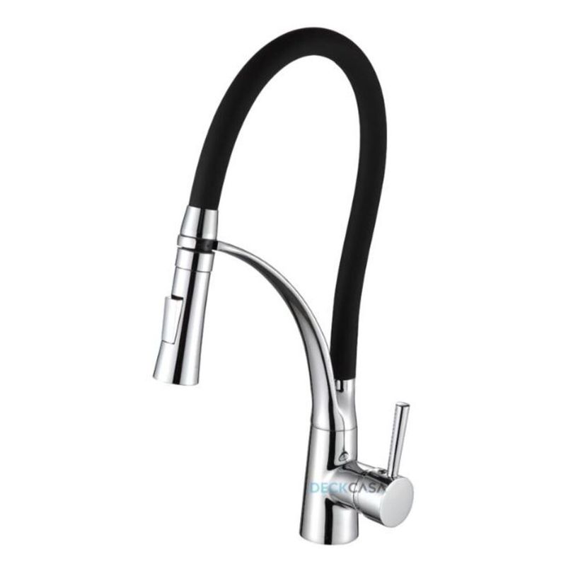 Monocomando-para-Cozinha-Mesa-1-4V-Bica-Alta-Cromado-Preto-Gourmet