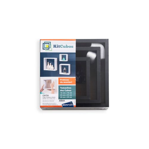 Kit Nicho MDP Preto 29x29x1,5cm