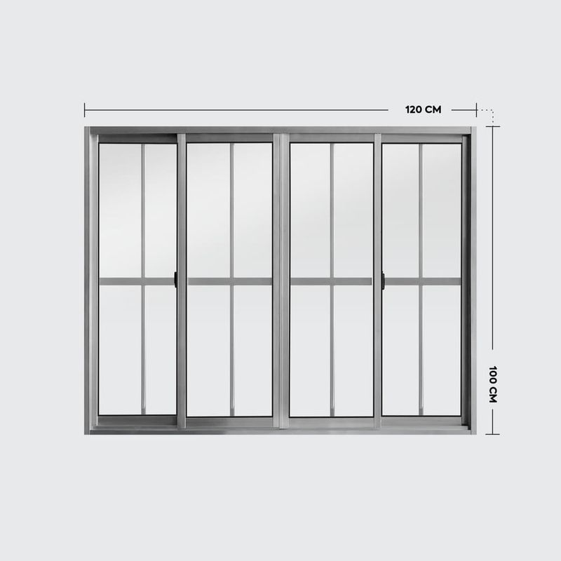 Janela-de-Correr-4-Folhas-sem-Grade-Aluminio-Brilhante-100x120cm