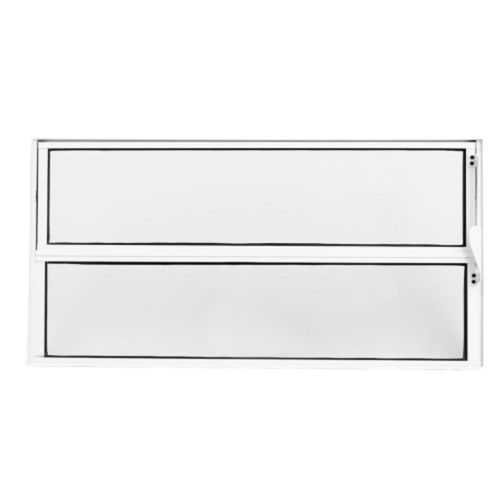 Janela Basculante Vidro Boreal Alumínio Branco 40x80cm