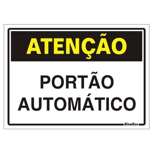 Placa em Poliestireno 20x30cm - Portão Automatico