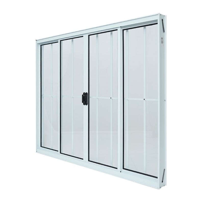 Janela-de-Correr-4-Folhas-com-Grade-Aluminio-Branco-100x200cm