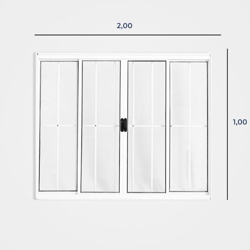 Janela-de-Correr-4-Folhas-com-Grade-Aluminio-Branco-100x200cm