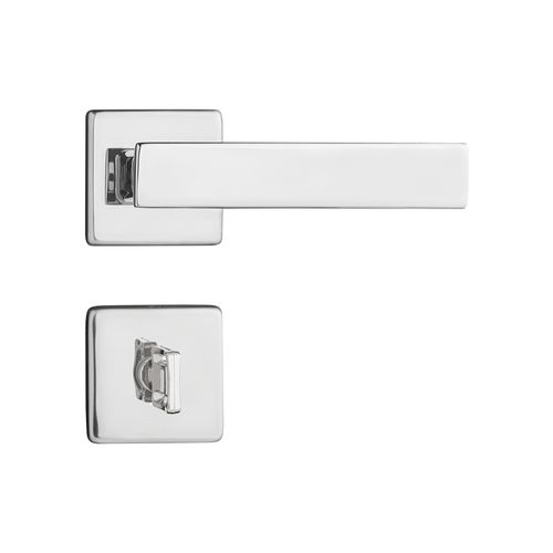 Fechadura Banheiro Roseta Quadrada Quadra 701-90 55mm Cromado Pado