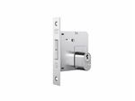 Fechadura-Externa-Roseta-Quadrada-Bico-Duplo-1006-45mm-Cromada