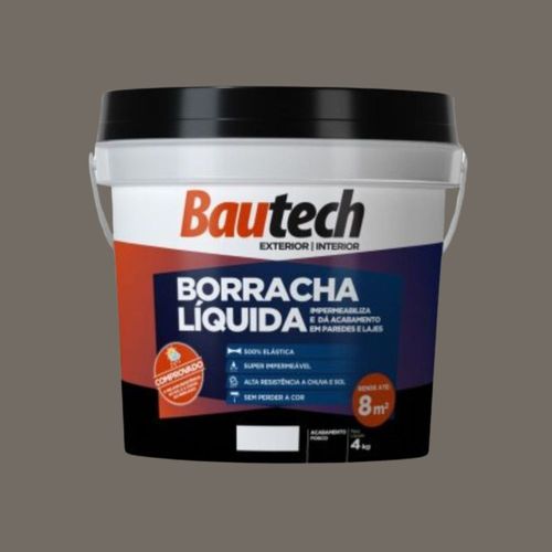 Tinta Acrílica Impermeabilizante Borracha Líquida Grafite 4Kg Bautech