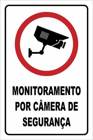 Placa Câmera de Segurança 20x30cm em Poliestireno