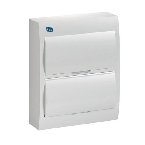 Quadro PVC Disjuntor Sobrepor sem Barramento para 24 Disj Branco