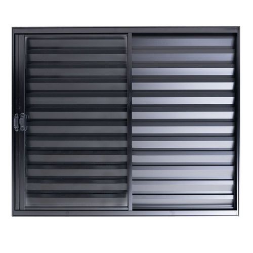 Veneziana 3 Folhas sem Grade  Aluminio Preto 100x150cm
