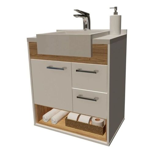 Gabinete para Banheiro Delta Branco/Berlin 53cm