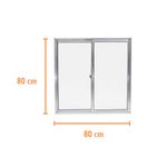 Janela-de-Correr-2-Folhas-sem-Grade-Aluminio-Brilhante-80x80cm