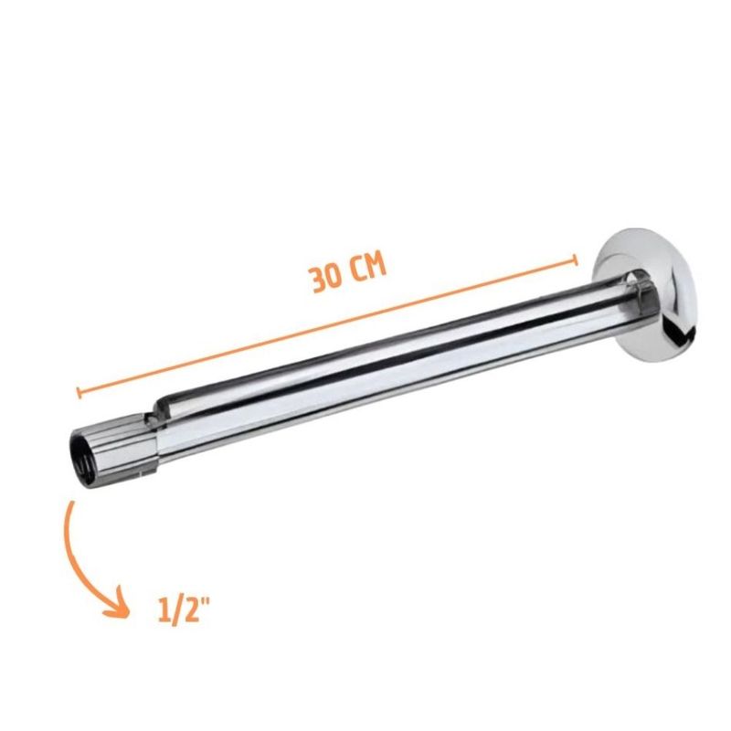 Cano-para-Chuveiro-com-Canopla-e-Luva-Aluminio-30cm-1-2--Bognar
