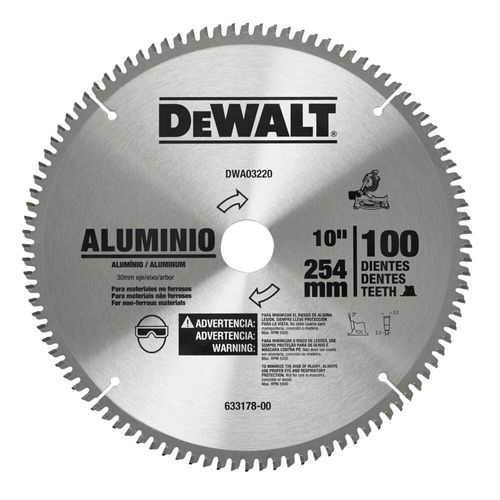 Disco de Serra 10" 250x30mm com 100 Dentes Dewalt