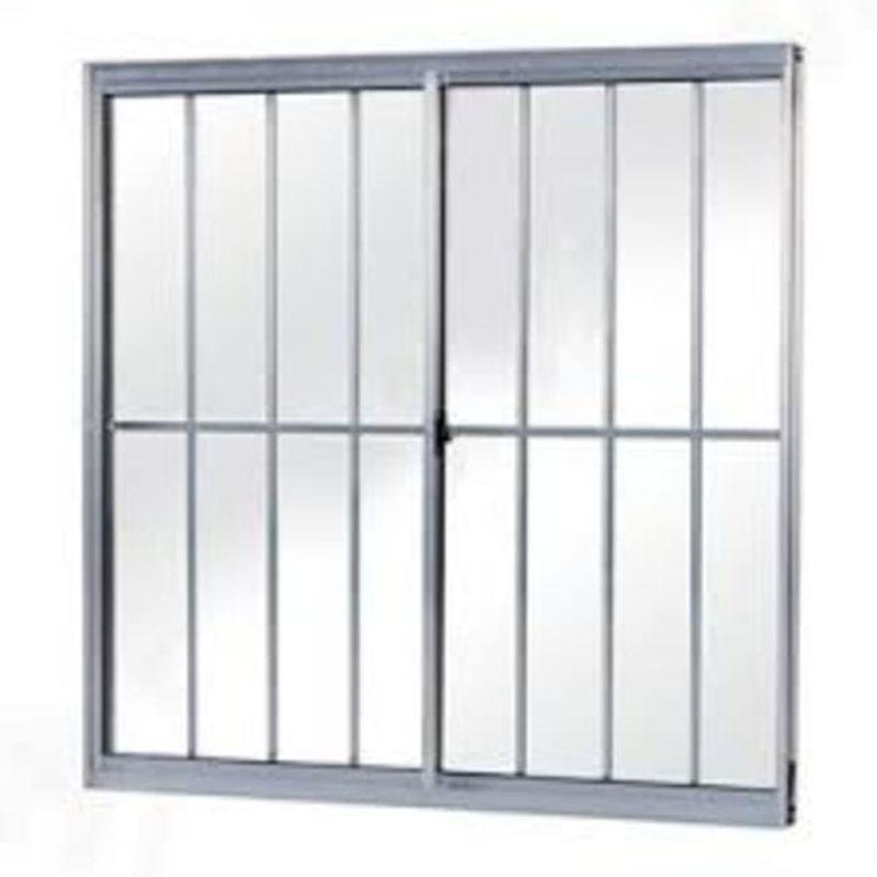 Janela-de-Correr-2-folhas-com-Grade-Aluminio-Brilhante-100x100cm