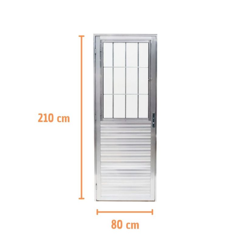 Porta-Postigo-Vidro-Liso-Aluminio-Brilhante-Esquerdo-210x80cm
