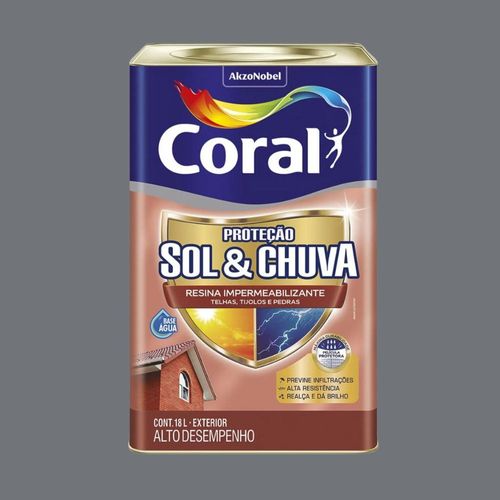 Resina Impermeabilizante Sol & Chuva Grafite 18L Coral