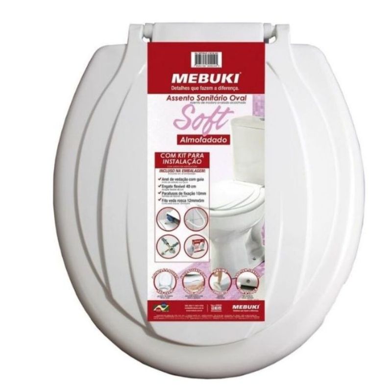 Assento-Sanitario-Convencional-Almofadado-Soft-PU-Oval-Branco