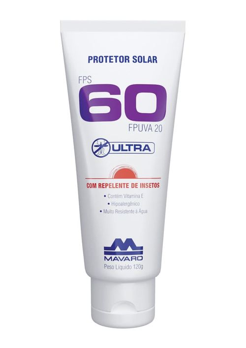 Protetor Solar com Repelente FPS 60 120ml Mavaro